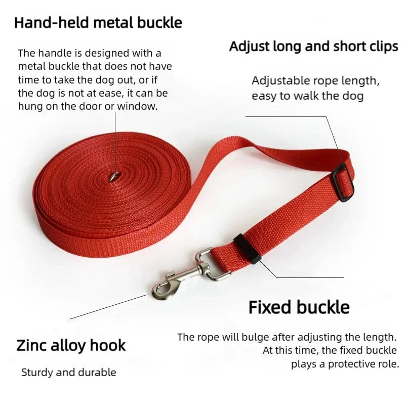 Long Leash for Dogs 1.2M-30M Overlength Puppy Outdoor Training Nylon Rope Extended Control Dog Leashes Accessory