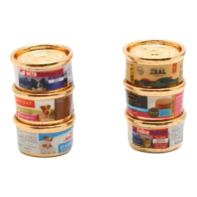 1/5Pcs Pretend Play Toys 1/12 Dollhouse Simulation Cat/Dog Can Mini Pet Food Toy Dolls House Home Decorations