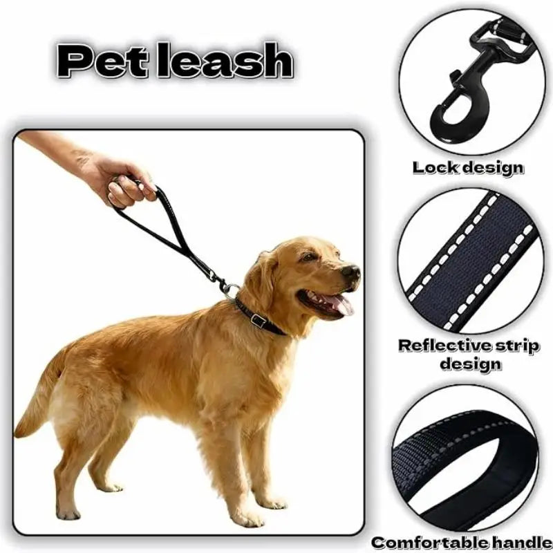 Dog Leash Short Dogs Leash Dog Chain Comfortable Handle Leashes For Large Medium Dogs Walking One Step Pet Chain