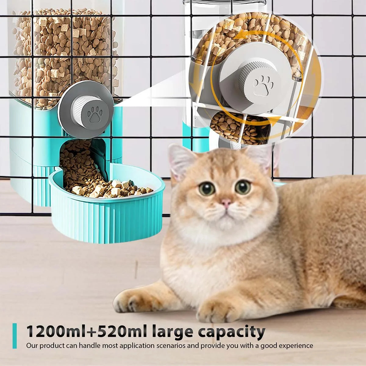 Hanging Automatic Pet Food Feeder/Water Dispenser Gravity Cat Auto Feeder Waterer Set Pet Feeding Product For Puppy Cats Rabbit