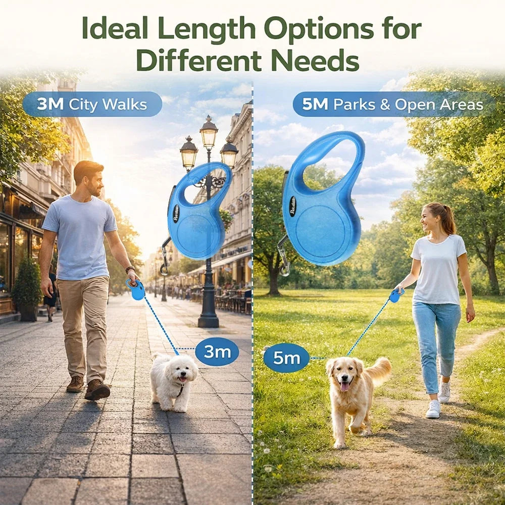 Retractable Dog Leash 3M 5M Strong Pet Lead Automatic Extendable Strap for Small Medium Dogs Accessories Walking Puppy Lead Rope