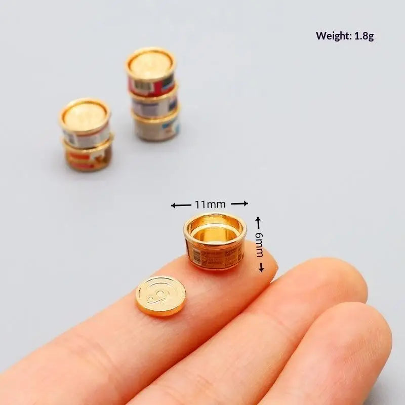 [J] 1/5Pcs Pretend Play Toys 1/12 Dollhouse Simulation Cat/Dog Can Mini Pet Food Toy Dolls House Home Decorations