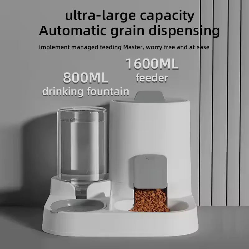Automatic Cat Dog Feeder And Water Dispenser Combo Large Capacity Gravity Pet Food Water Feeder For Small Medium Pets