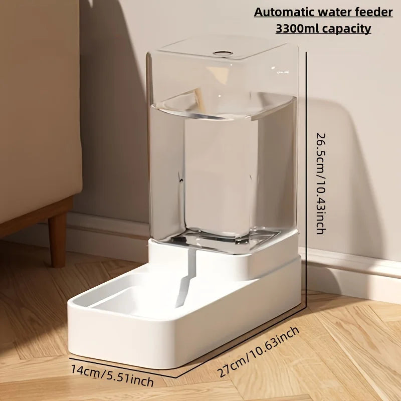 Automatic pet feeder water bowl and dog food bowl, suitable for cats and dogs, with storage bucket, automatic feeding and easy