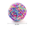 Dia. 9cm Cute Cat Dog Toys Pet Dog Cat Toy Colorful Wool Round Ball with Small Bell Rainbow Toy For Dog Cat Chewing Playing