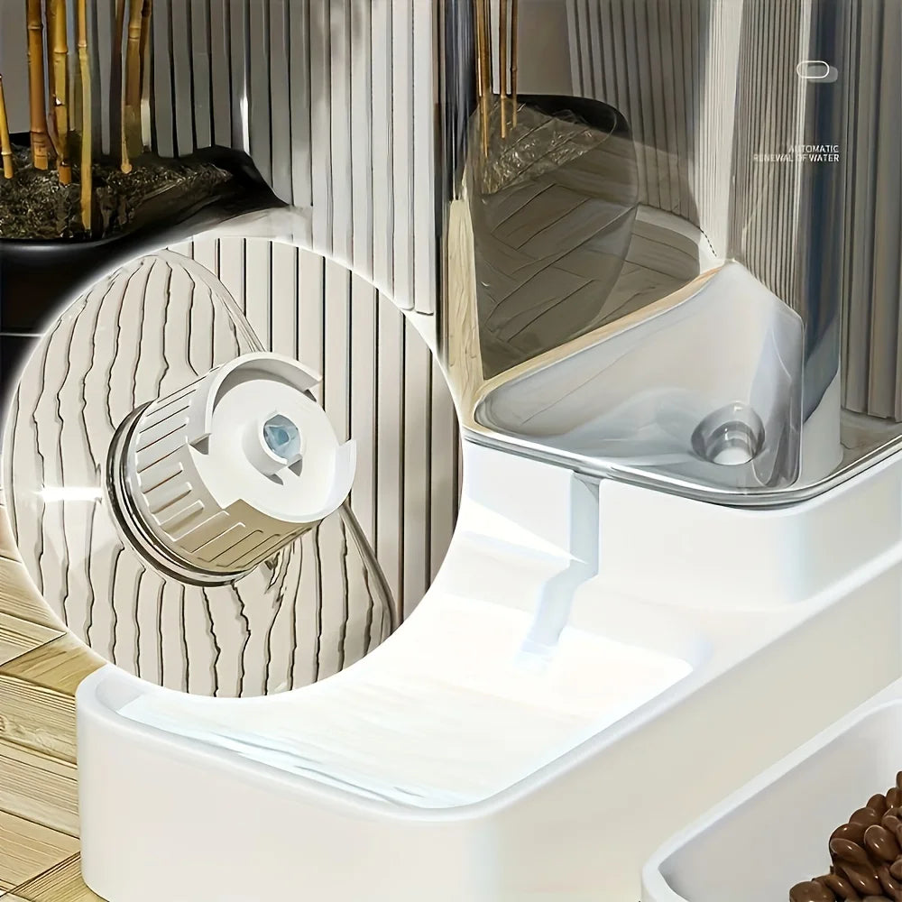 Automatic pet feeder water bowl and dog food bowl, suitable for cats and dogs, with storage bucket, automatic feeding and easy