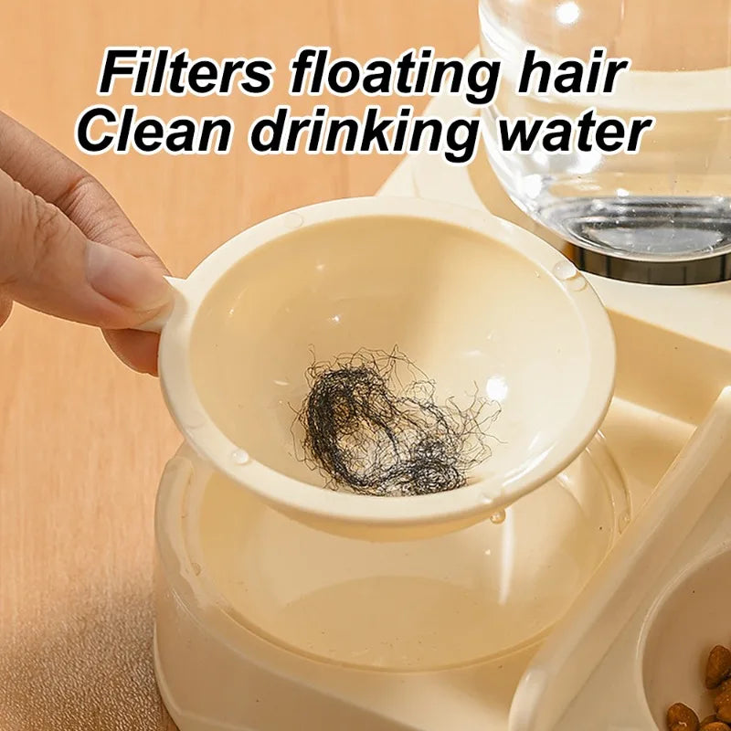 1 PC 2-in-1 Automatic Feeder with Controllable Food Amount for Small Animal Pets Rabbits Cats Dogs Feeder Bowl with Drink Bottle