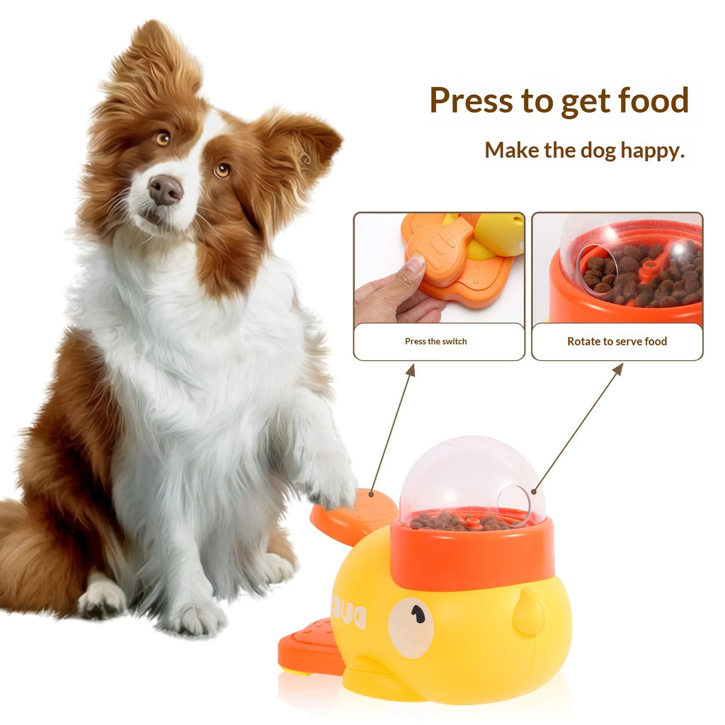 New Cute Duck Automatic Pet Feeder for Cats Dogs Smart Interactive Food Dispenser Auto Pet Feeding Bowl Pet Supplies