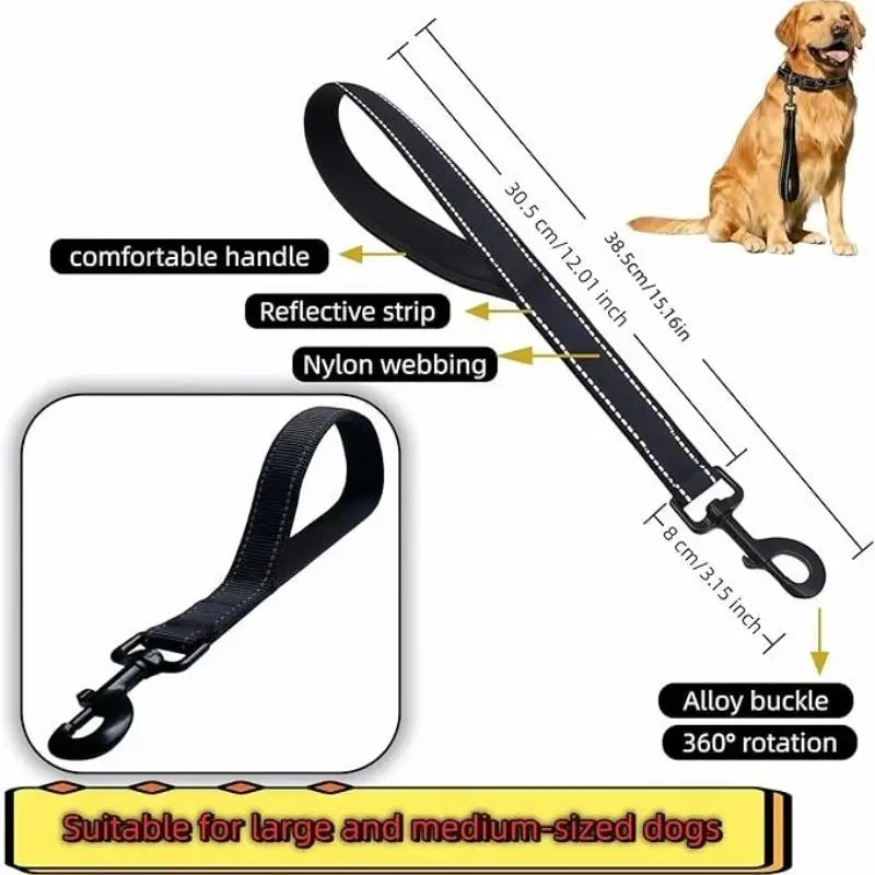 Dog Leash Short Dogs Leash Dog Chain Comfortable Handle Leashes For Large Medium Dogs Walking One Step Pet Chain