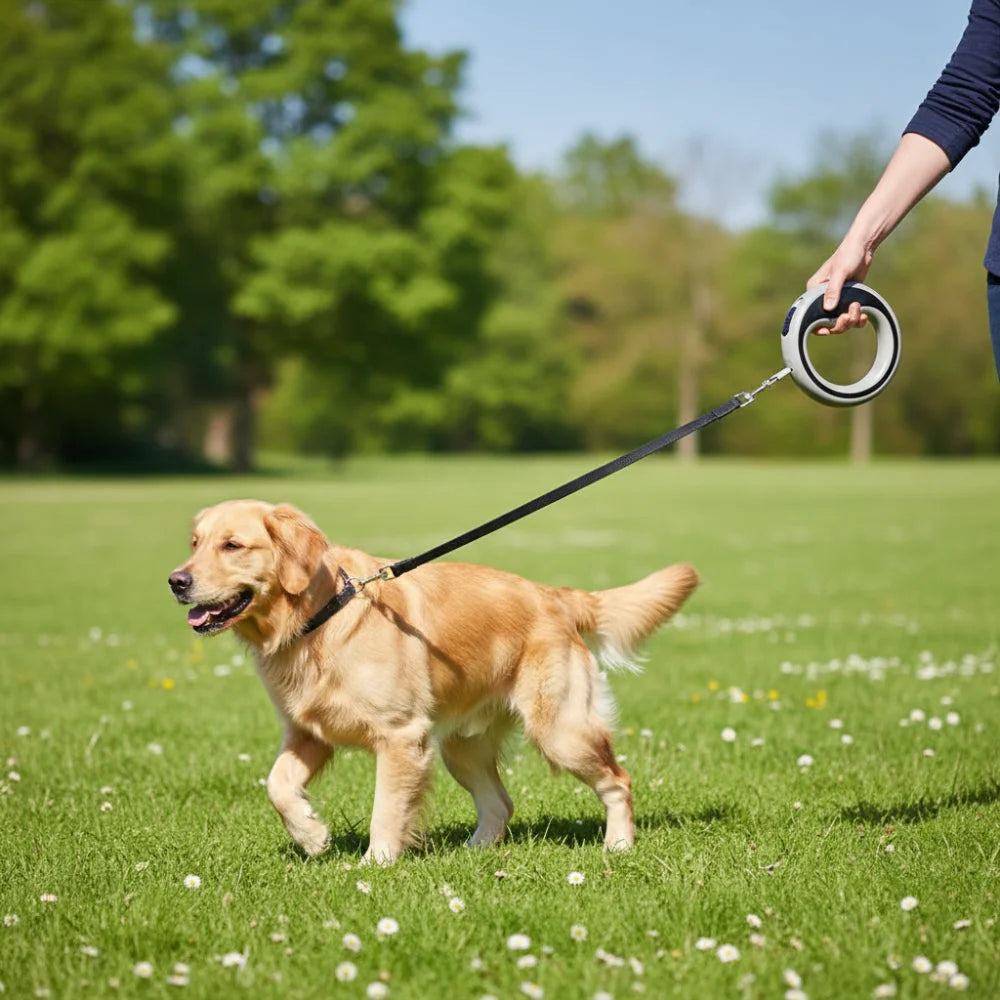 Retractable Dog Leash with Loop Handle: Automatic Extending Lead for Outdoor Walks, Tangle-Free Design for Medium/Large Dogs