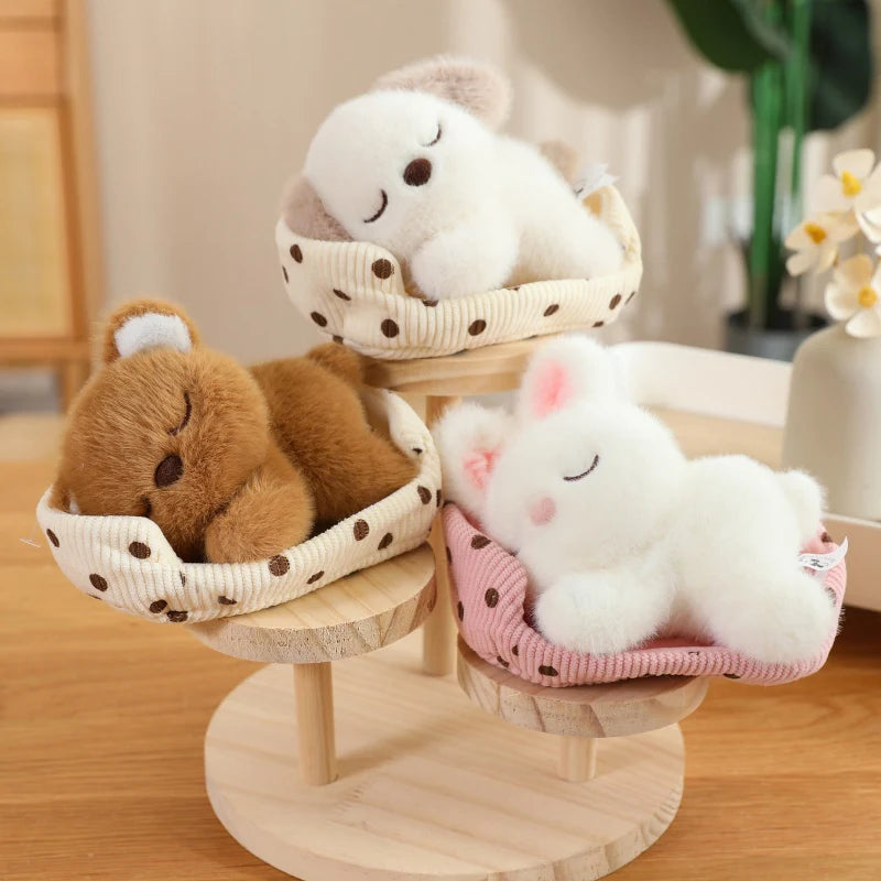 Cute Cartoon Dog, Cat, Fox, Bear,  Rabbit and Pig Plush Toy  Cat Doll Sleeping Animals Toys for Girl Funny Christmas Present