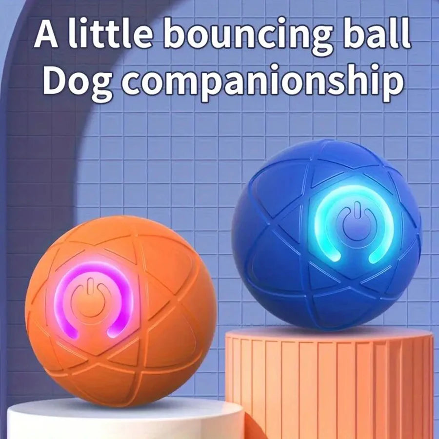 Automatic rolling ball dog and cat toys, interactive and durable dog chew ball toys, exercise elastic ball dog toys