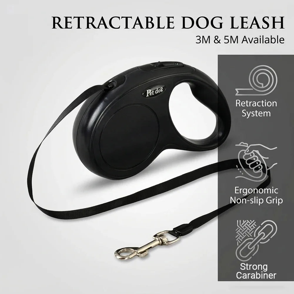 Retractable Dog Leash 3M 5M Strong Pet Lead Automatic Extendable Strap for Small Medium Dogs Accessories Walking Puppy Lead Rope