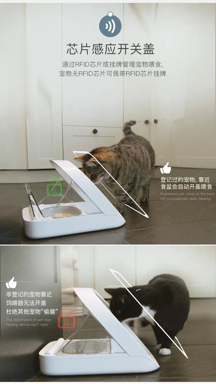 Pet Microchip Smart Feeder, Automatic Timed Food Dispenser with Chip Recognition for Cats & Dogs