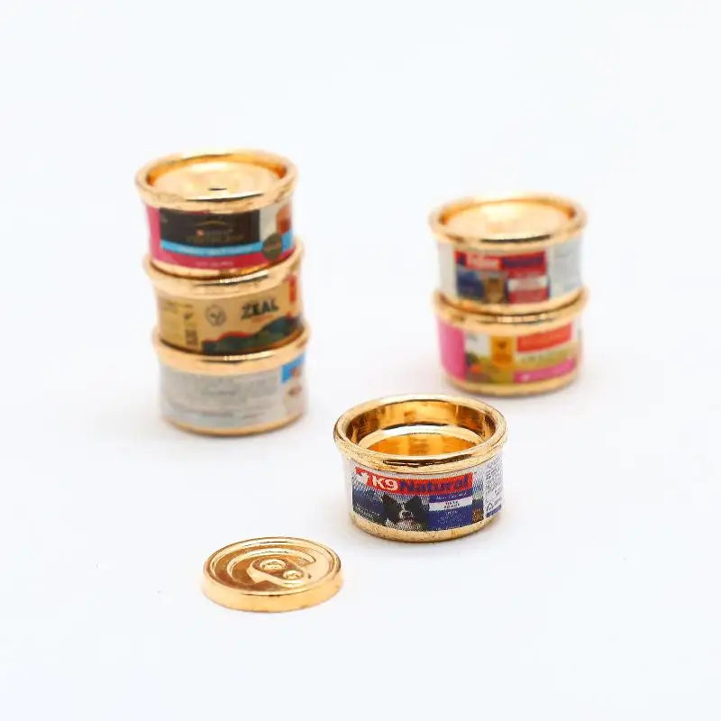 1/5Pcs Pretend Play Toys 1/12 Dollhouse Simulation Cat/Dog Can Mini Pet Food Toy Dolls Home Decorations