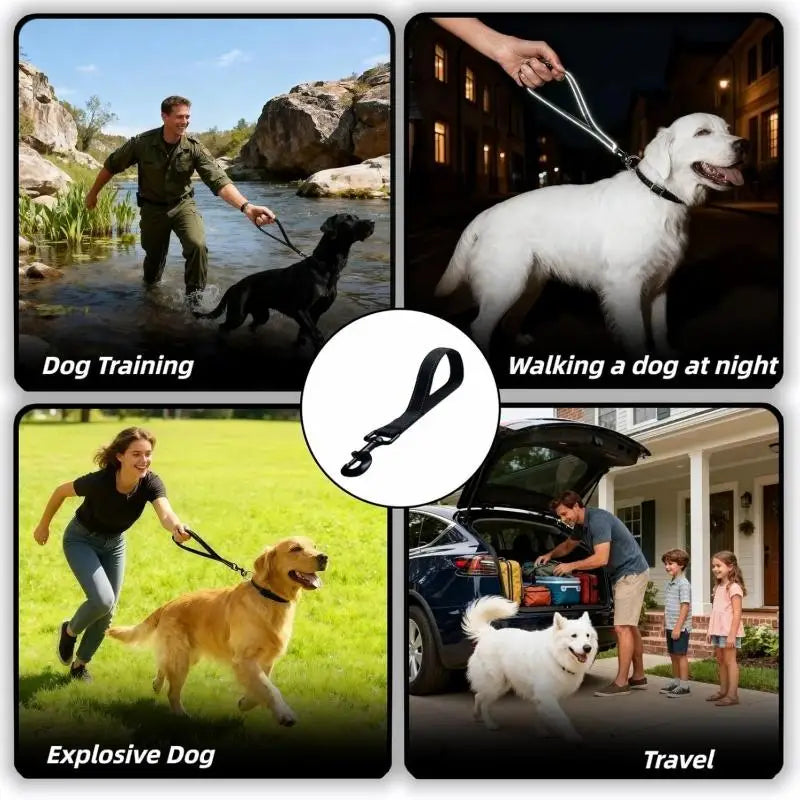 Dog Leash Short Dogs Leash Dog Chain Comfortable Handle Leashes For Large Medium Dogs Walking One Step Pet Chain